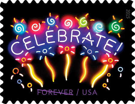 100 CELEBRATE Forever Stamps Unused Celebration Postage Stamps for Mailing